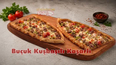 Sıcak Buçuk Kuşbaşılı Kaşarlı pide